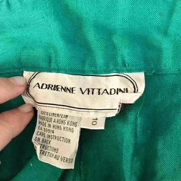 Adrienne Vittadini Linen Shorts in Dark Green Size 10 - Picture 8 of 8
